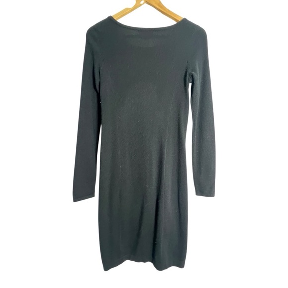 Elegant Black Long Sleeve Dress - 100% cashmere - Picture 3 of 4